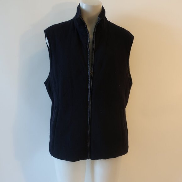 Mens ZeroSettanta Studio Navy Wool Blend Mixed Media Reversible Vest 54 US/44 CO - Picture 2 of 16